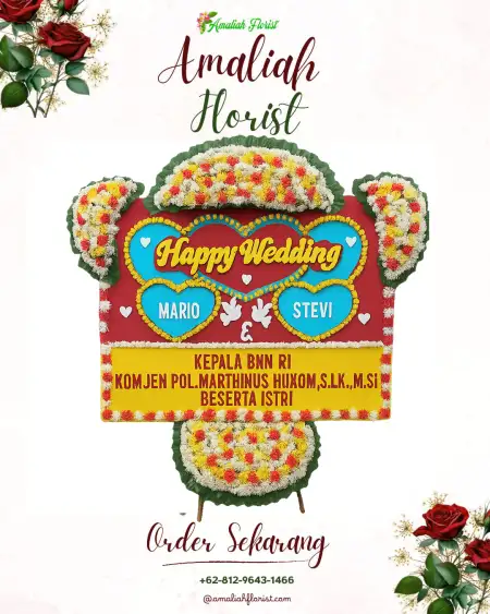 Papan Bunga Pernikahan Sambung